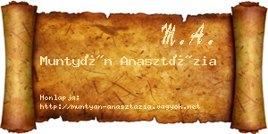 Muntyán Anasztázia névjegykártya